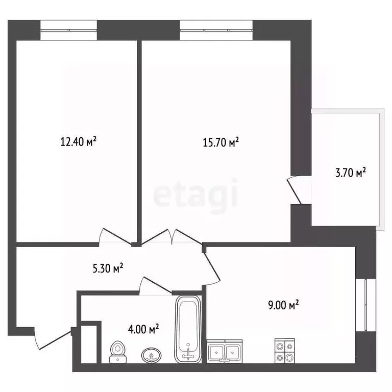 2-к кв. Ростовская область, Ростов-на-Дону Заводская ул., 35 (46.4 м) - Фото 1