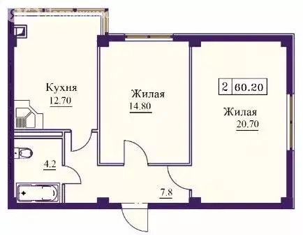 1-комнатная квартира: Ставропольский край, Минеральные Воды (60.2 м) - Фото 1