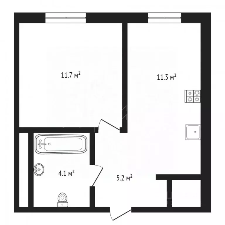 1-к кв. Тюменская область, Тюмень Новгородская ул., 14 (33.5 м) - Фото 1