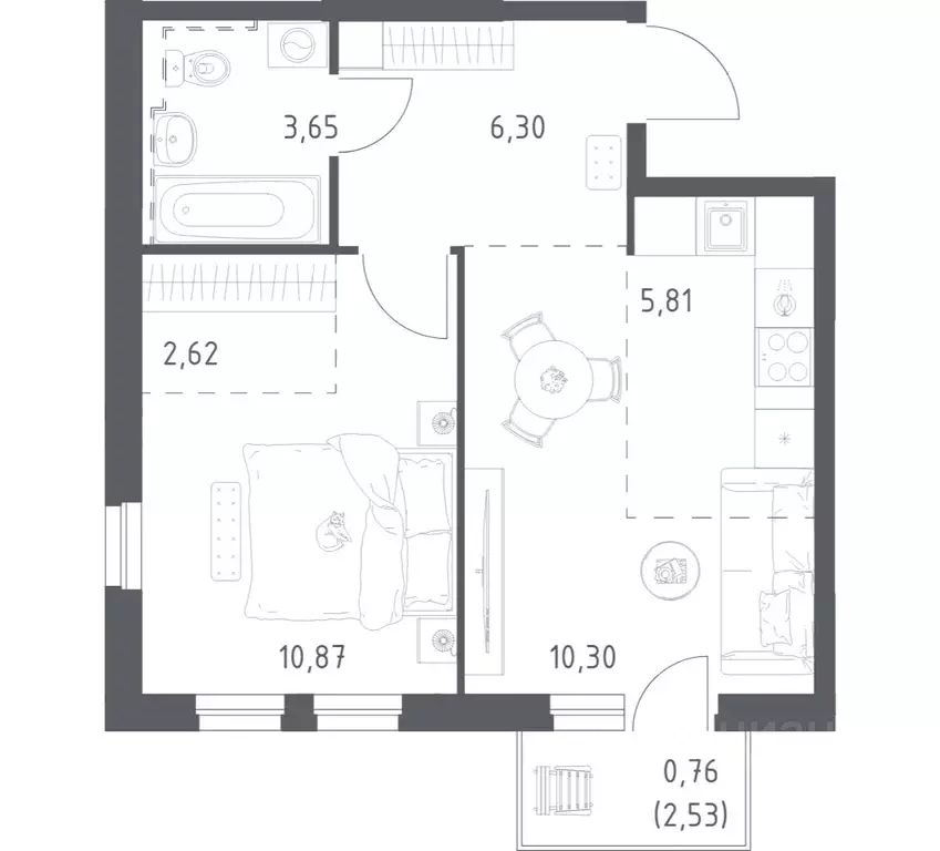 1-к кв. Башкортостан, Уфа ул. Рашита Манурова (40.31 м) - Фото 1