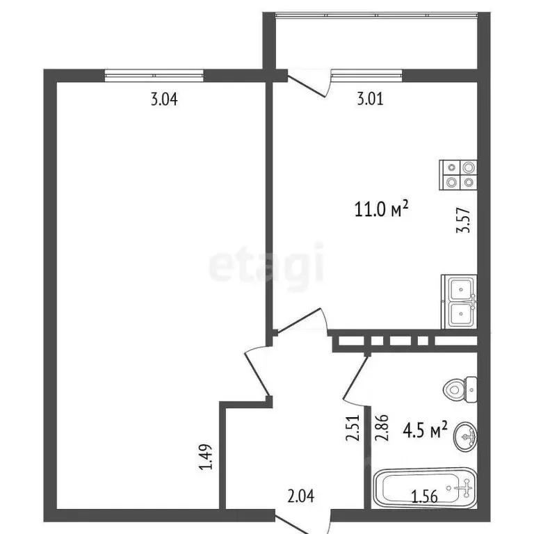 1-к кв. Ростовская область, Ростов-на-Дону ул. Тимофеева, 14к1 (38.0 ... - Фото 0