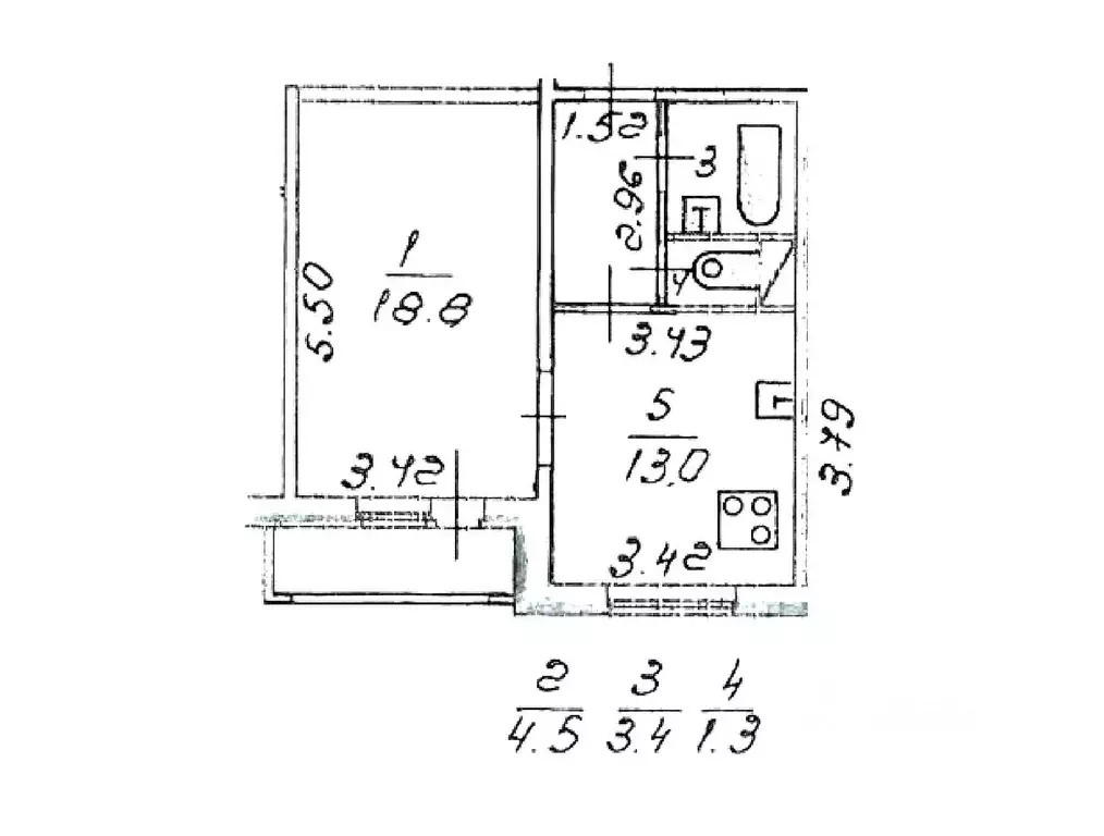 1-к кв. Санкт-Петербург просп. Луначарского, 52к1 (41.0 м) - Фото 2