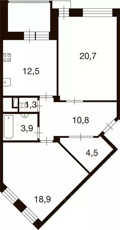 2-к кв. Москва д. Ивановское, ул. Семена Гордого, 1 (72.6 м) - Фото 0