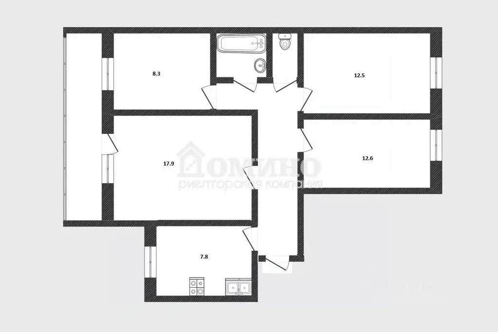 4-к кв. Тюменская область, Тюмень Широтная ул., 103 (73.0 м) - Фото 2