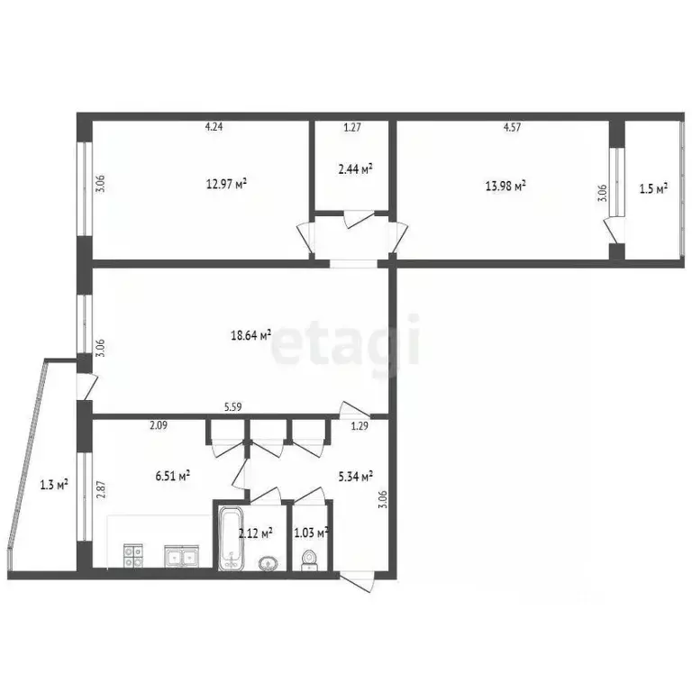 3-к кв. Мордовия, Саранск ул. Воинова, 10 (64.1 м) - Фото 2