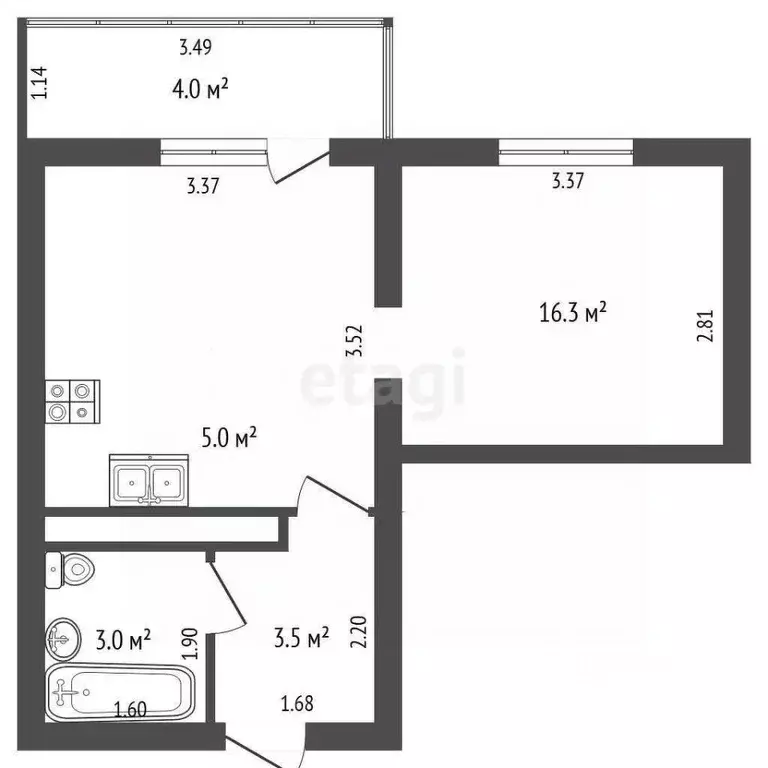 1-к кв. Краснодарский край, Краснодар ул. Душистая, 23 (27.8 м) - Фото 1