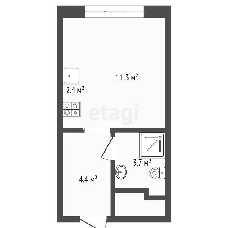 Квартира-студия: Тюмень, Новгородская улица, 9Б (22.3 м) - Фото 0