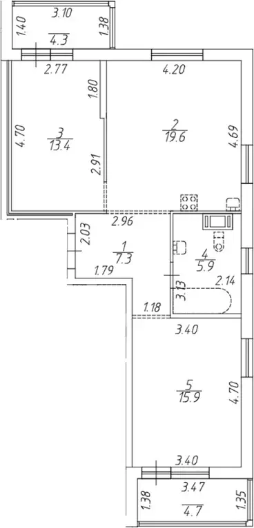 Продаётся 2-к квартира, 66.6 м - Фото 0