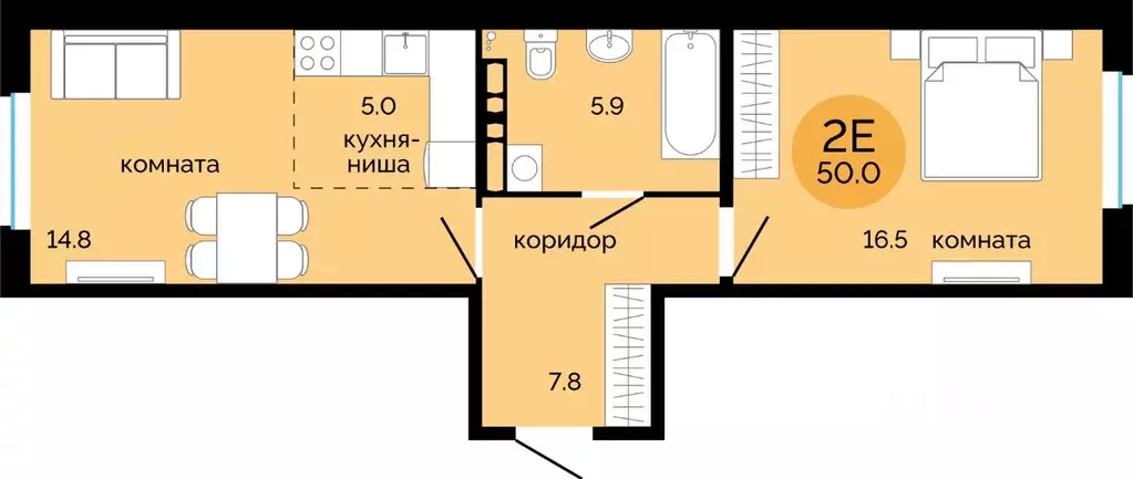 2-к кв. Пермский край, Пермь Краснова мкр, Красное яблоко жилой ... - Фото 0