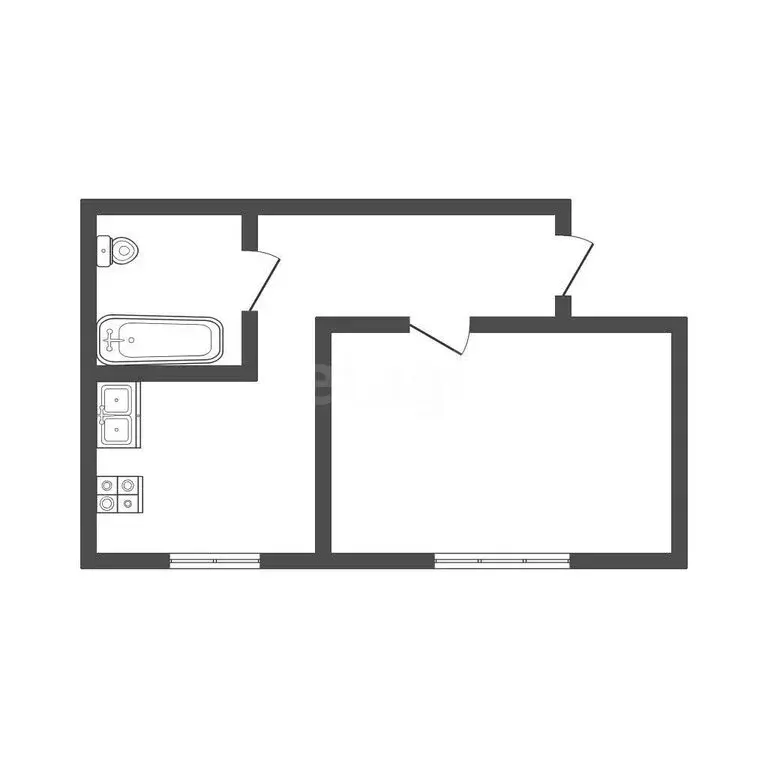 1-комнатная квартира: Прокопьевск, проспект Шахтёров, 47 (33.84 м) - Фото 1