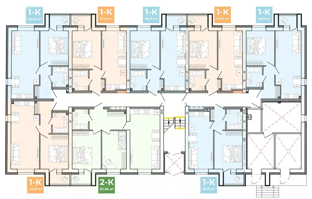 2-комнатная квартира: Ревда, улица Энгельса, 47/2 (56.26 м) - Фото 1