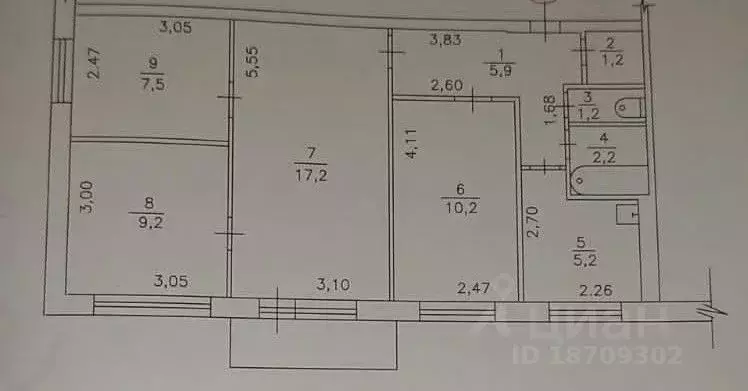 3-к кв. Красноярский край, Зеленогорск ул. Строителей, 27 (59.8 м) - Фото 0