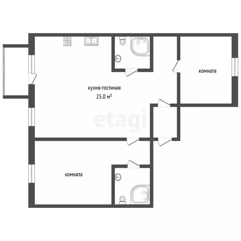 3-к кв. Московская область, Котельники ул. Кузьминская, 19 (90.0 м) - Фото 2