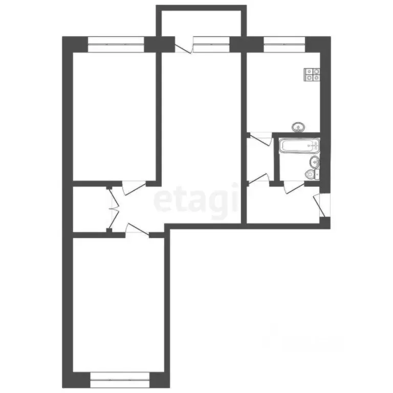 3-к кв. Иркутская область, Ангарск 85А кв-л, 15 (63.2 м) - Фото 1