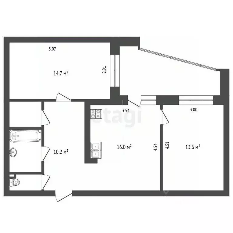 2-к кв. Вологодская область, Вологда ул. Возрождения, 26А (66.2 м) - Фото 1