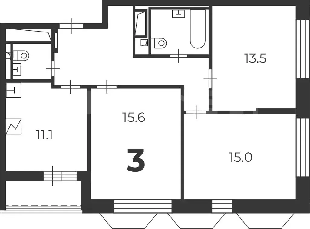 3-комнатная квартира: Москва, Чоботовская улица, 2А (73.4 м) - Фото 1