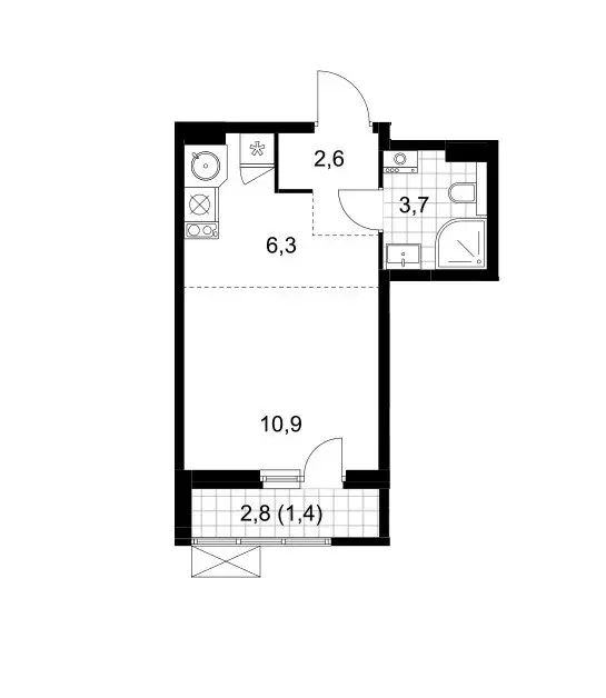 Продаётся квартира-студия, 24.9 м - Фото 0