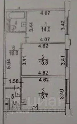 2-к кв. Москва Винницкая ул., 8к2 (62.5 м) - Фото 2