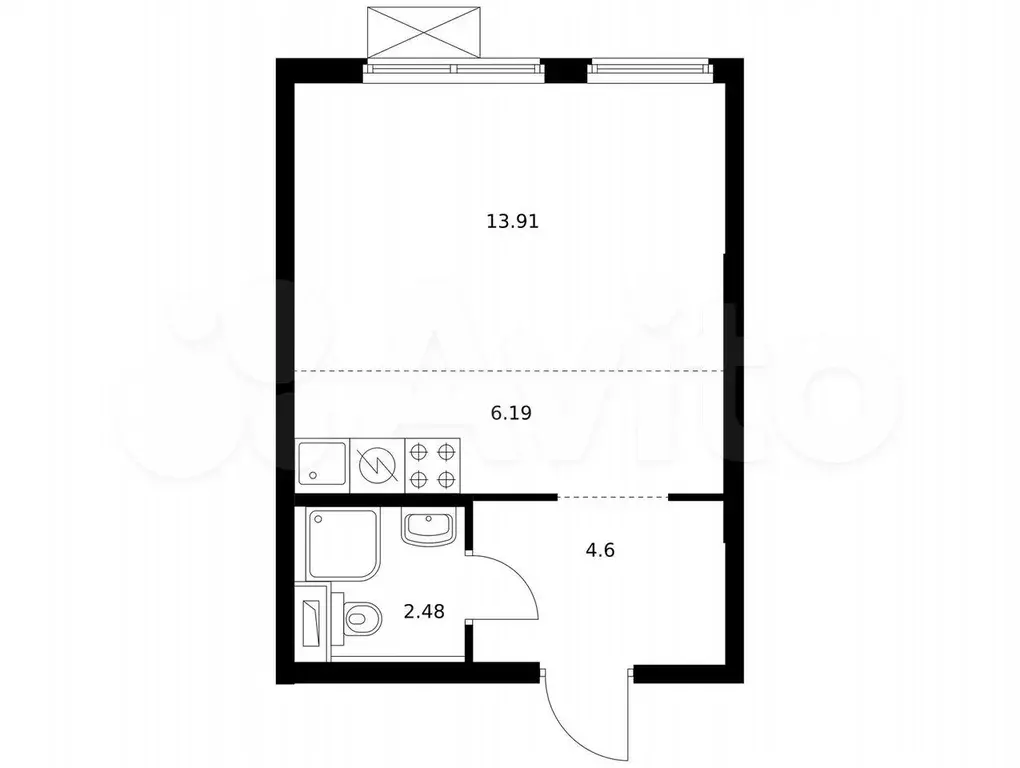 Квартира-студия, 27,2 м, 11/12 эт. - Фото 0