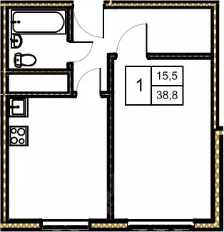 1-к кв. Московская область, Красногорск городской округ, Сабурово пгт ... - Фото 1