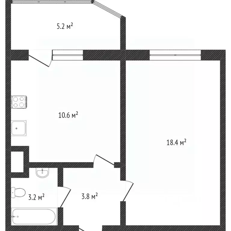 1-к кв. Ханты-Мансийский АО, Сургут ул. Есенина, 6 (36.0 м) - Фото 1