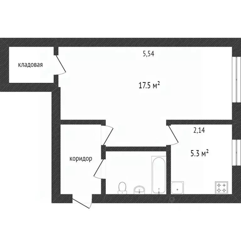 1-к кв. Белгородская область, Белгород ул. Семейная, 9 (26.0 м) - Фото 2