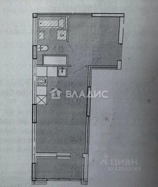 Студия Пензенская область, Пенза ул. Кордон Студеный, 48 (33.0 м) - Фото 2