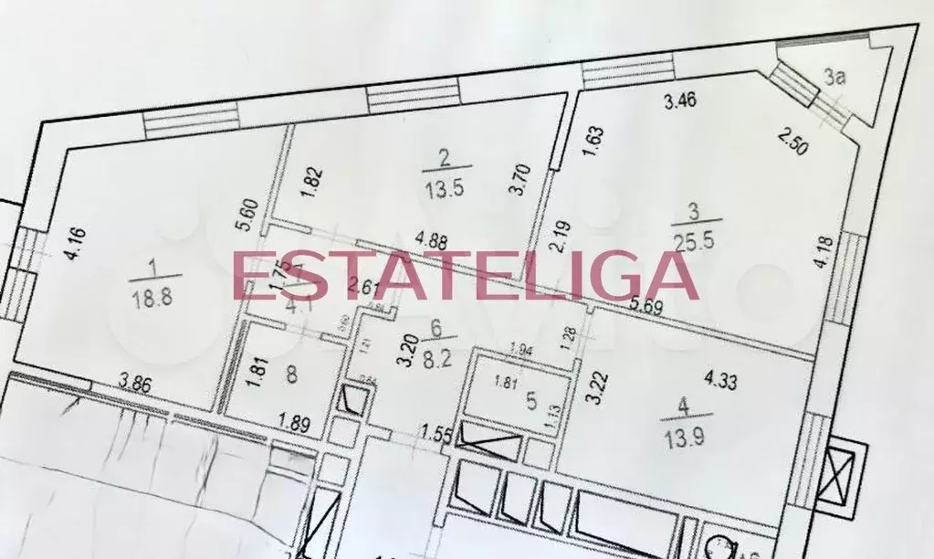 3-к. квартира, 90 м, 5/9 эт. - Фото 0