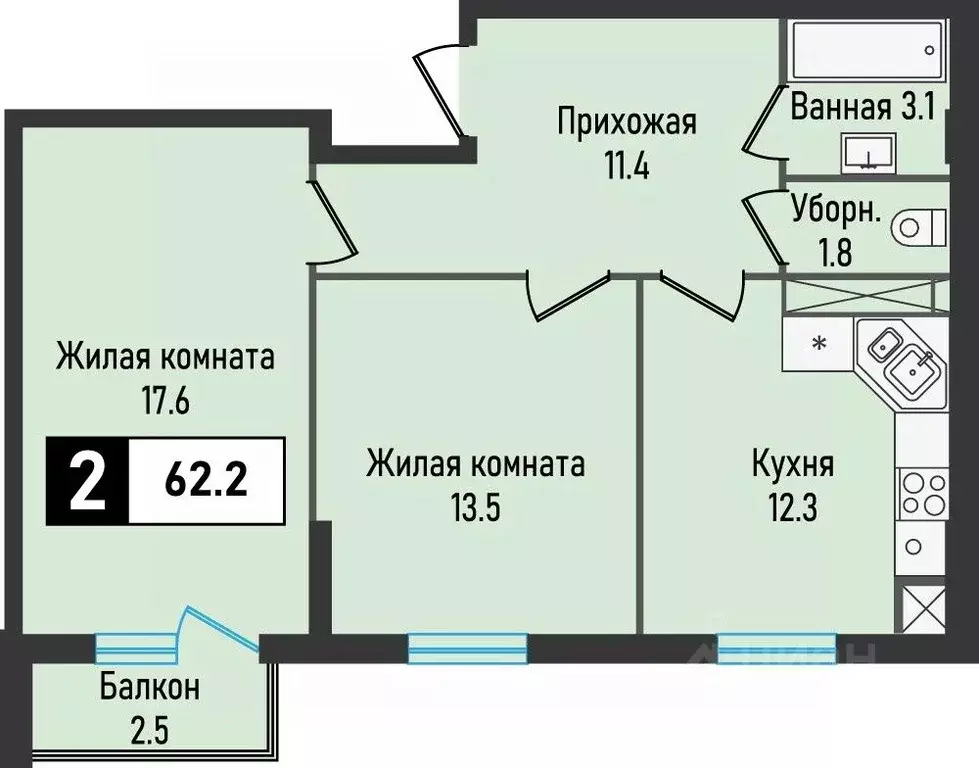 2-к кв. Ставропольский край, Железноводск городской округ, пос. ... - Фото 0