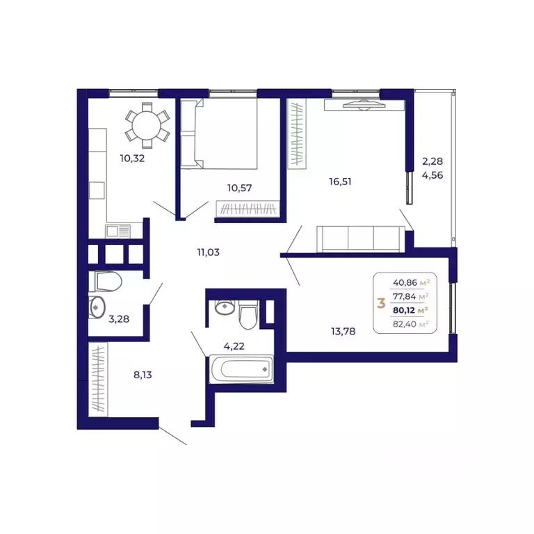 3-к кв. Башкортостан, Уфа Затон-Восточный жилрайон, Паруса жилой ... - Фото 1