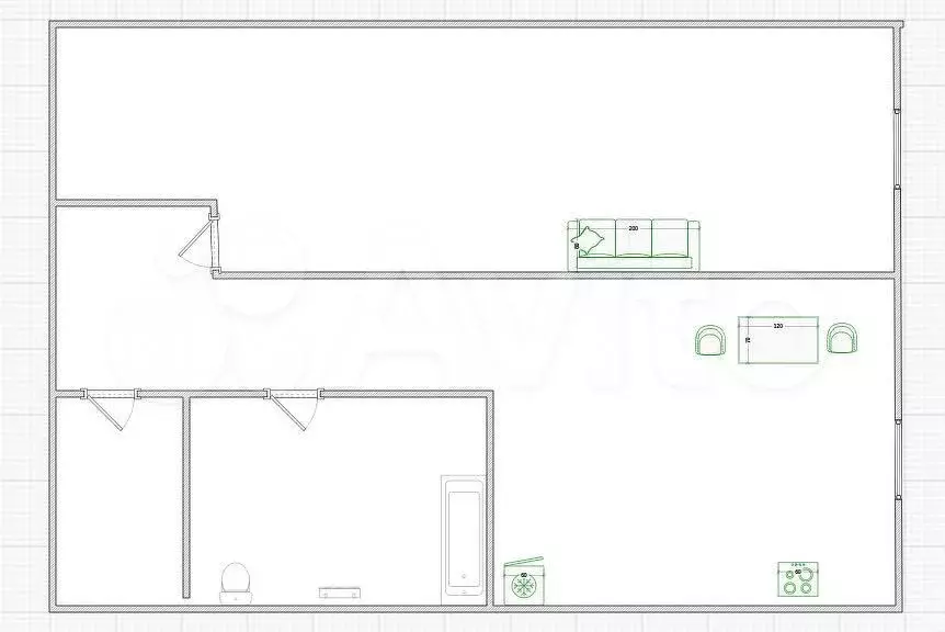 1-к. квартира, 35,4 м, 5/9 эт. - Фото 0