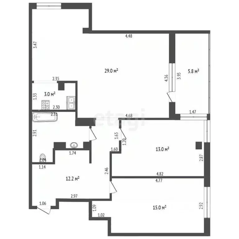 3-к кв. Московская область, Дмитров имени К.А. Аверьянова мкр, 17 ... - Фото 2