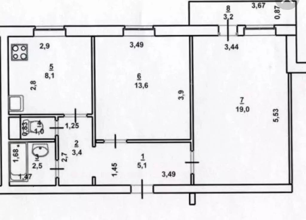 2-комнатная квартира: Казань, улица Серова, 4 (53.5 м) - Фото 1