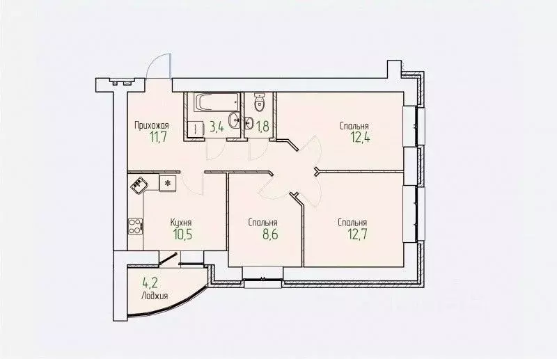 3-к кв. Кировская область, Киров Завода ОЦМ мкр,  (63.3 м) - Фото 0