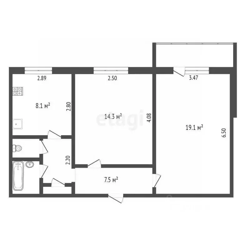 2-к кв. Орловская область, Орел ул. 1-я Курская, 54 (51.5 м) - Фото 1