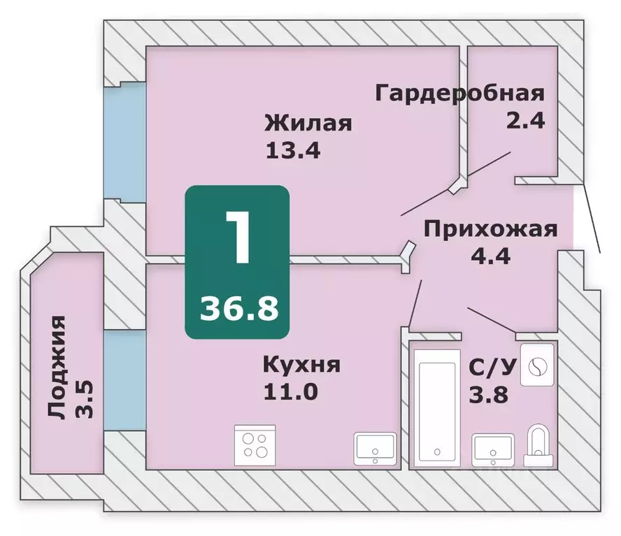 1-к кв. Чувашия, Чебоксары Новый Город мкр, Время жить жилой комплекс ... - Фото 1