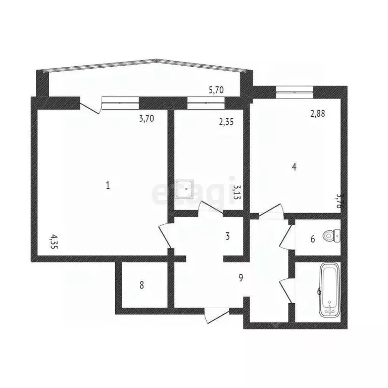 2-к кв. Бурятия, Улан-Удэ Энергетик мкр, 45 (51.0 м) - Фото 2