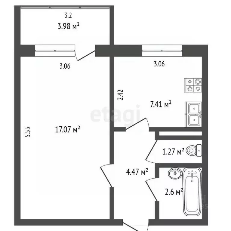 1-к кв. Московская область, Красногорск ул. Братьев Горожанкиных, 24 ... - Фото 2
