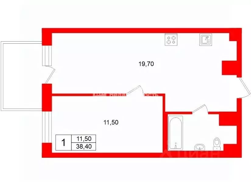 1-к кв. Ленинградская область, Колтуши Всеволожский район, ул. Иоанна ... - Фото 2