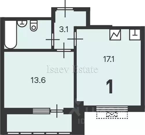 1-к кв. Москва Кусковская ул., 12/1 (43.5 м) - Фото 2