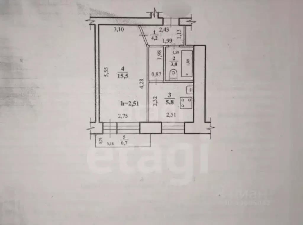 1-к кв. Забайкальский край, Чита Кайдаловская ул., 14 (28.5 м) - Фото 2