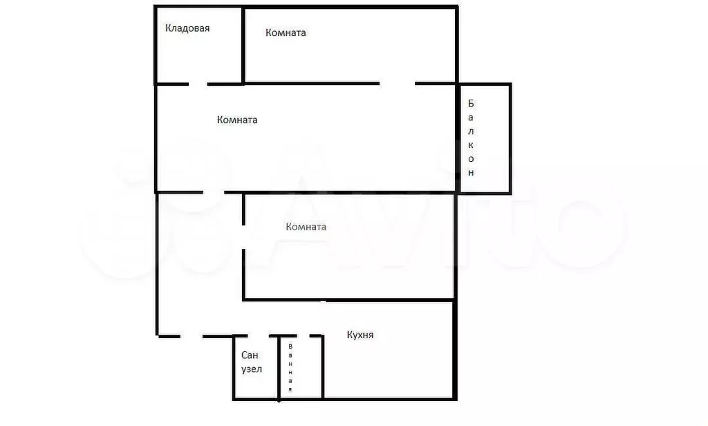 3-к. квартира, 55,8 м, 3/5 эт. - Фото 1