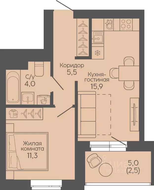 1-к кв. Волгоградская область, Волгоград Трехгорная ул., 27 (39.2 м) - Фото 1