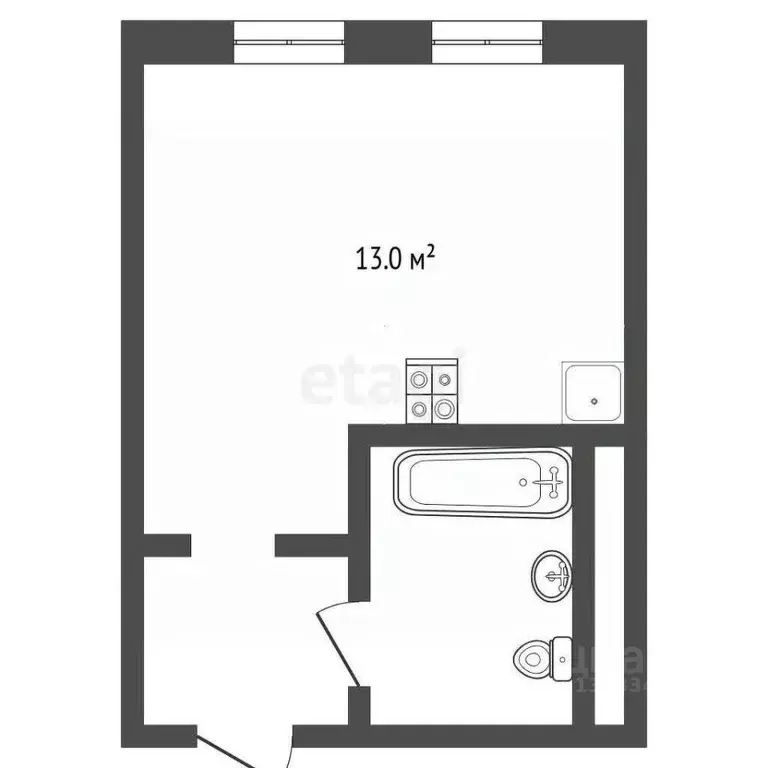 Студия Тюменская область, Тюмень ул. Республики, 204к5 (28.0 м) - Фото 1