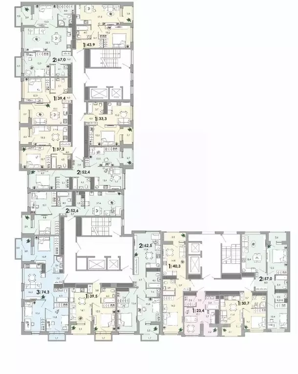 2-к кв. Тверская область, Тверь Южный мкр,  (57.0 м) - Фото 1