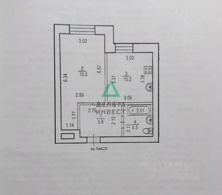 1-к кв. Башкортостан, Уфа ул. Геологов, 53 (37.0 м) - Фото 2
