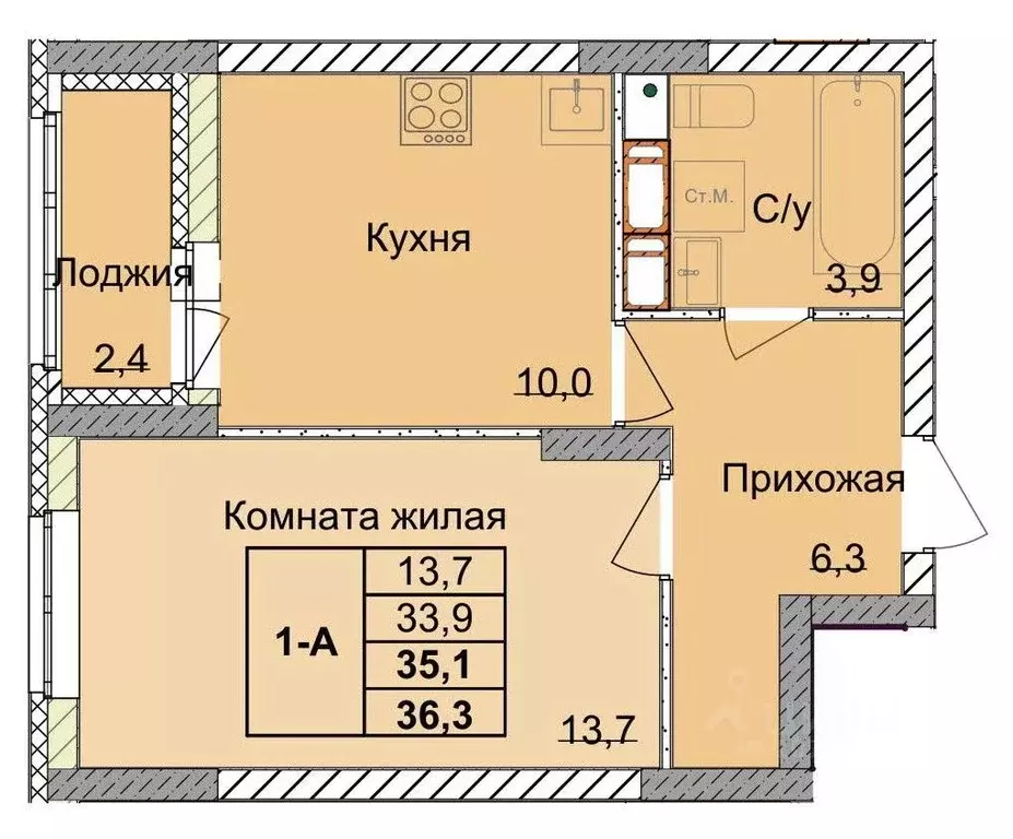 1-к кв. Нижегородская область, Нижний Новгород 1-я Оранжерейная ул. ... - Фото 0