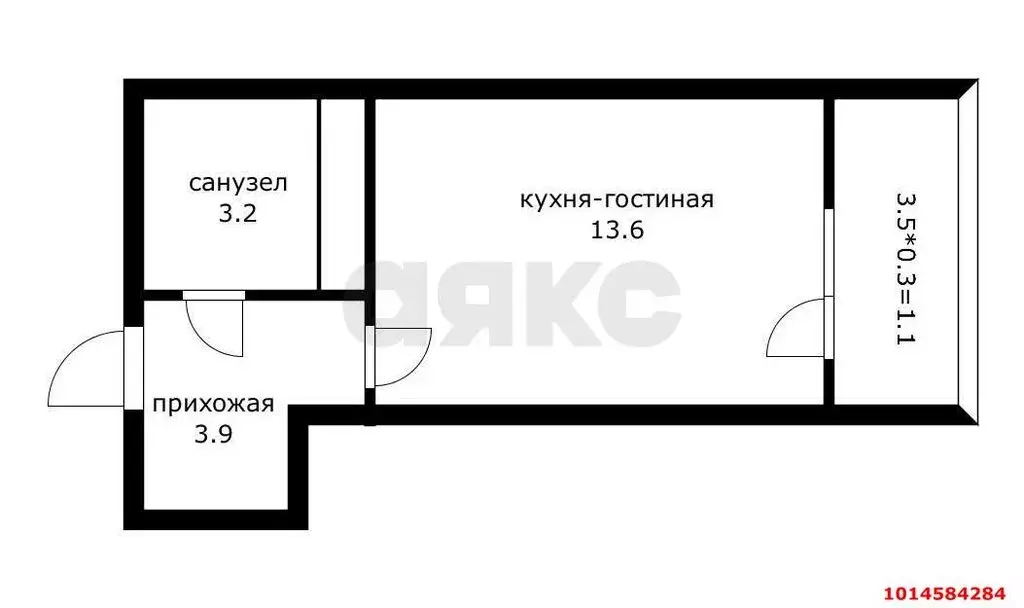 Квартира-студия: Краснодар, Дубравная улица, 1 (20.8 м) - Фото 0