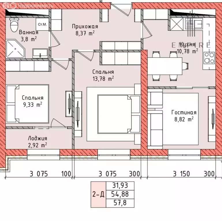 2-комнатная квартира: Грозный, улица Мамсурова, 5 (57.8 м) - Фото 1