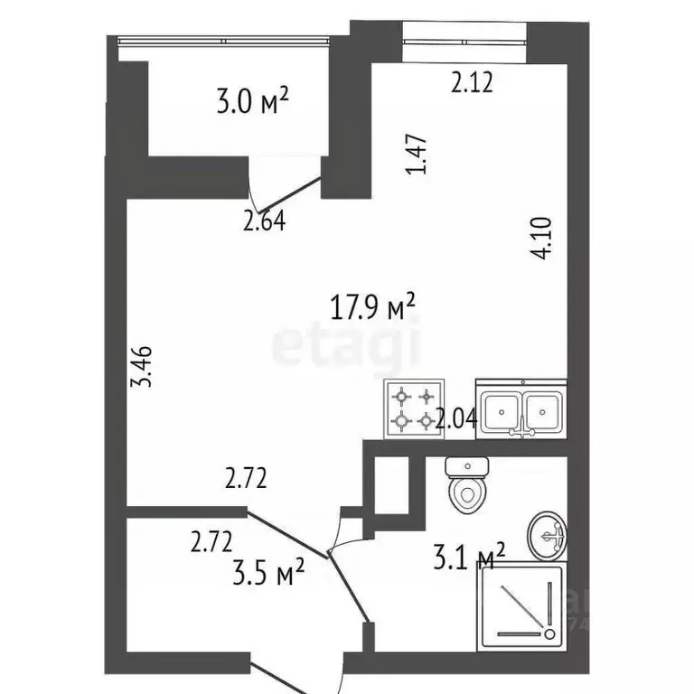 Студия Санкт-Петербург просп. Ветеранов, 175 (24.5 м) - Фото 0